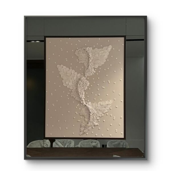 لوحة مرايا جبسية يدوي ابيلا - برواز اسود - 150x180 سم