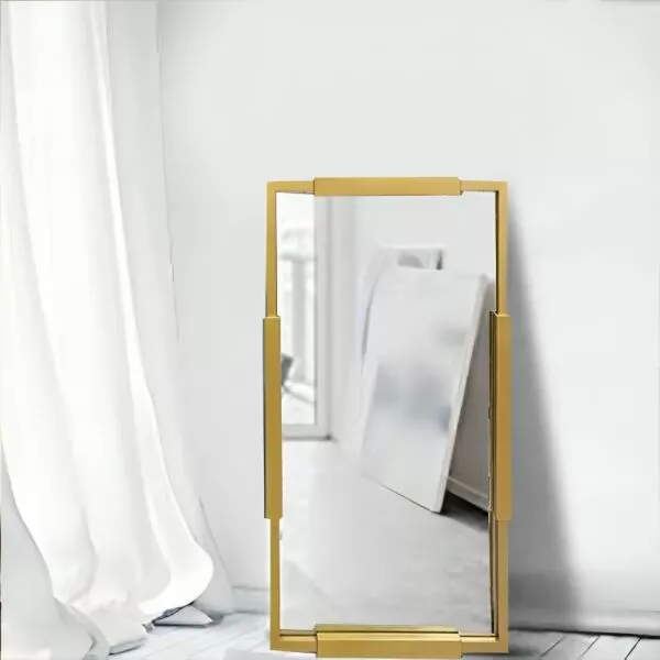 مرآة حائط مستطيل بلينك 90X110 سم - ذهبي
