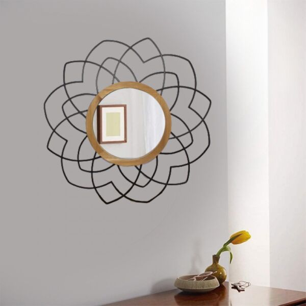 مرآة دائرية 90 سم - اسود