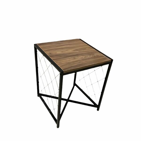 طاولة جانبية جيري - خشبي فاتح واسود