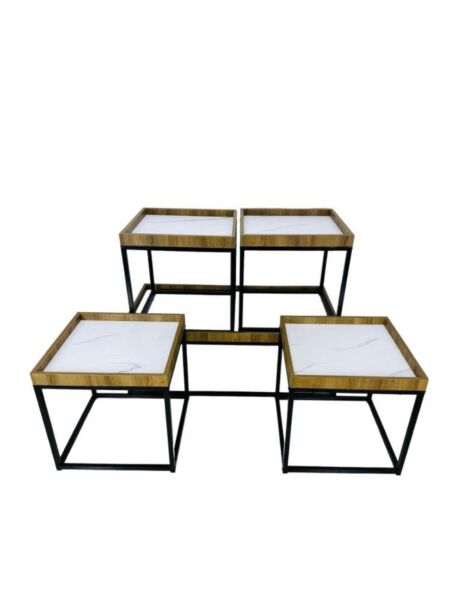 طقم طاولة قهوة 5 قطع - خشبي