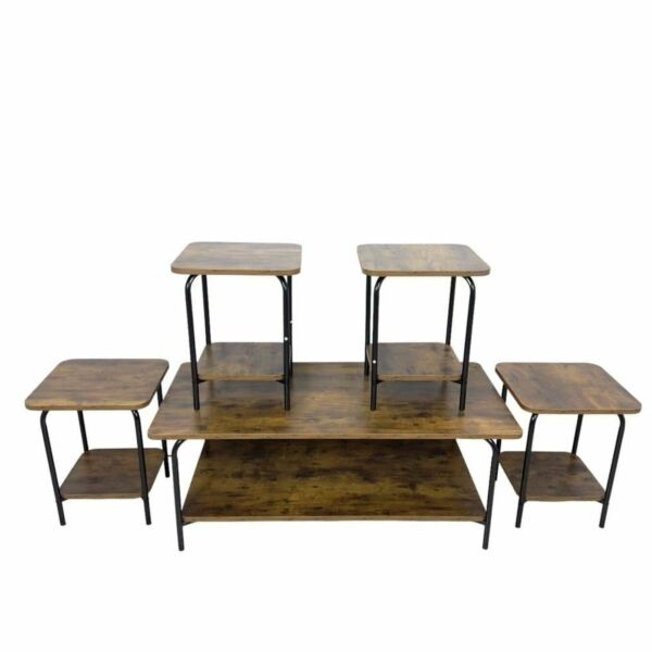 طقم طاولة قهوة وطاولات جانبية دالي - بني