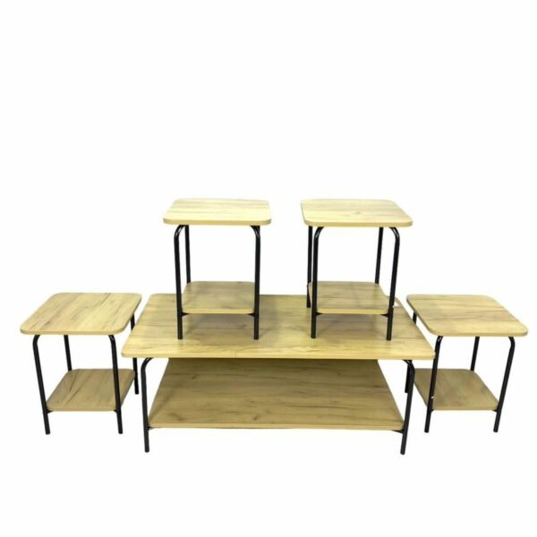 طقم طاولة قهوة وطاولات جانبية دالي - بيج فاتح