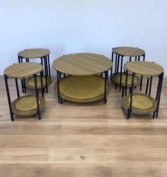 طقم طاولات قهوة لون بني