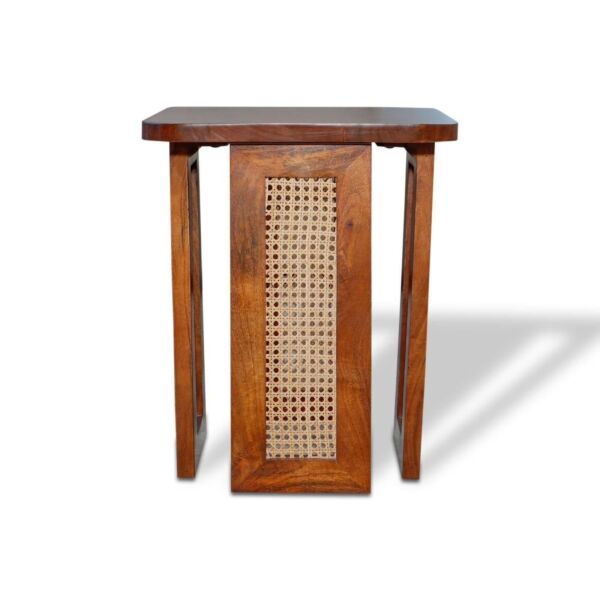 طقم طاولة قهوة وطاولات جانبية 3 قطع خشب هندي طبيعي راين - بني