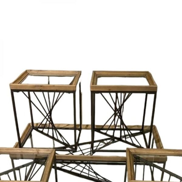 طقم طاولة قهوة وجانبية ميراكي - بني