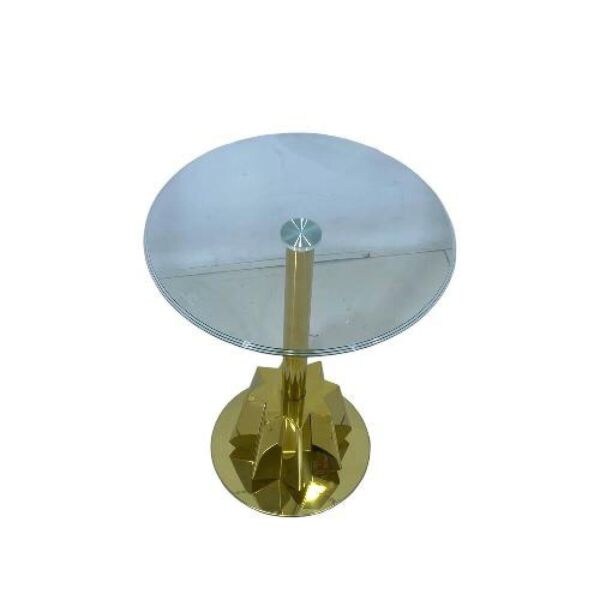 طقم طاولة قهوة 5 قطع سطح زجاجي - ذهبي