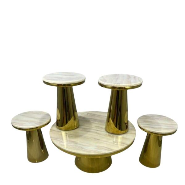 طقم طاولة قهوة وطاولات جانبية 5 قطع روتانا