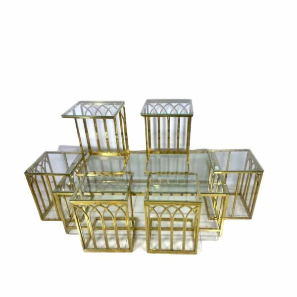 طقم طاولة قهوة وطاولات جانبية جومانج - 7 قطع