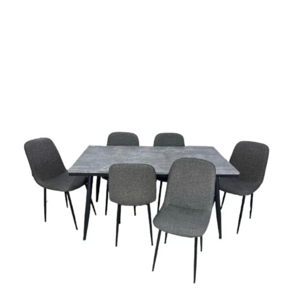 طاولة طعام 6 أشخاص دينر - رصاصى غامق