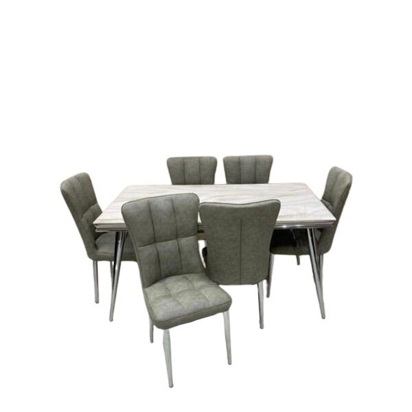 طقم طاولة طعام مع كراسي دارلا - 6 أشخاص