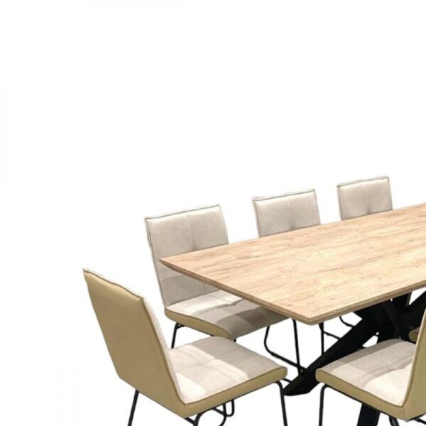 طقم طاولة طعام مع كراسي تونغا بيج - 8 اشخاص