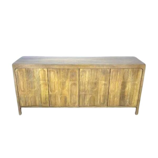  طاولة بوفية خشب هندي طبيعي - خشبي