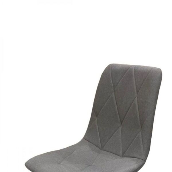 كرسي طعام قماش مع أرجل حديد - رمادي وذهبي