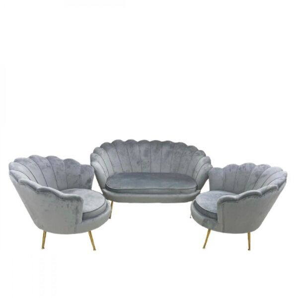 طقم كنب 3 قطع الجا - رمادي فاتح