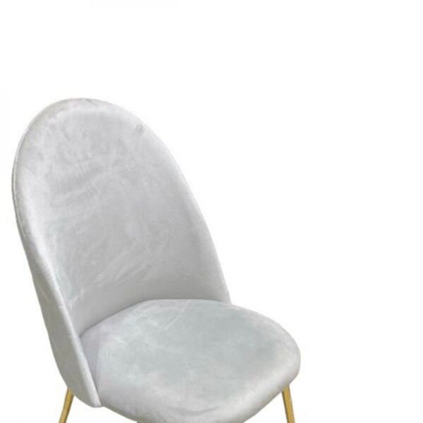 كرسي طعام مخمل - رمادي