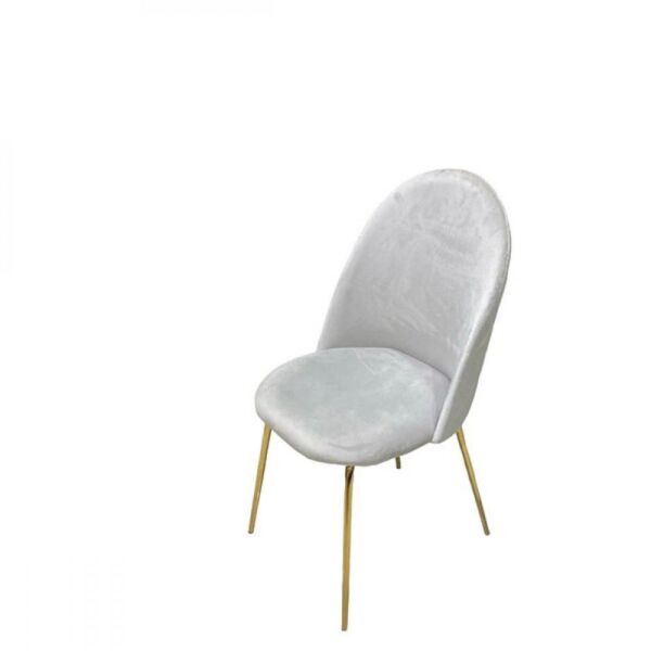 كرسي طعام مخمل - رمادي