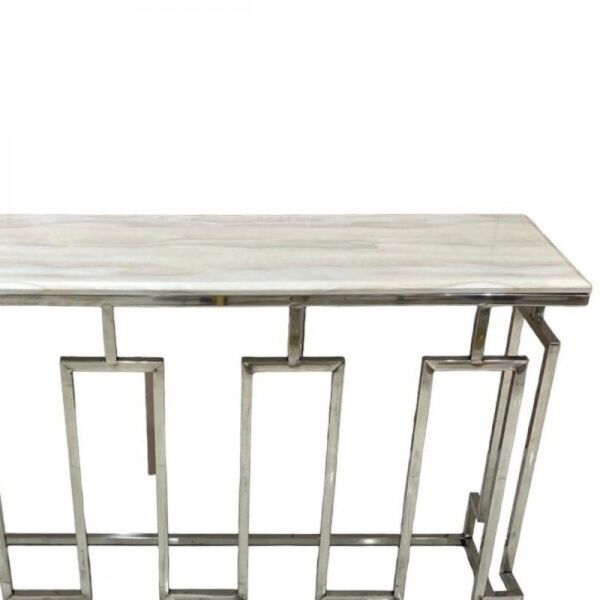 كونسول مودرن ستيل فضى وسطح رخام