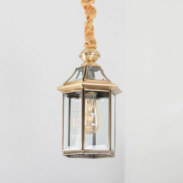 اضاءة معلقة فانوس دوبيا مقاس صغير نحاسي