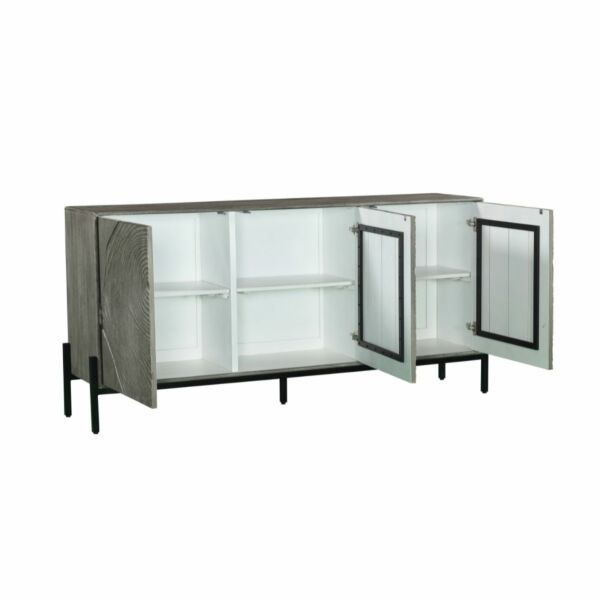 طاولة بوفيه روبيكا - رمادي واسود