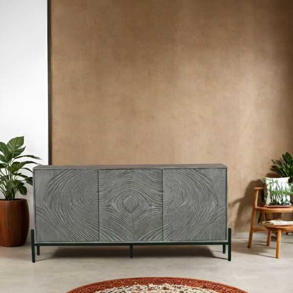 طاولة بوفيه روبيكا - رمادي واسود