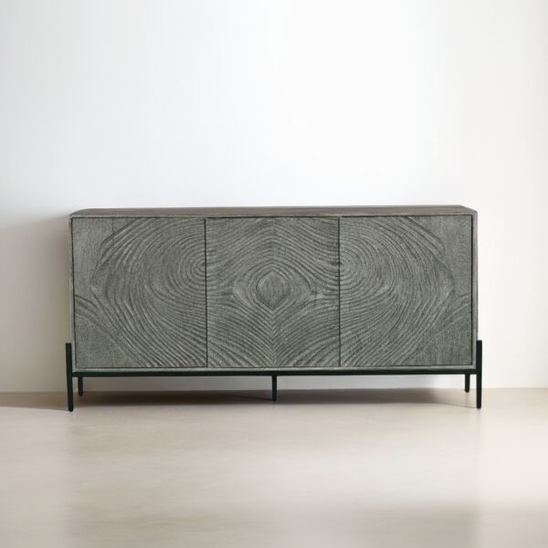 طاولة بوفيه روبيكا - رمادي واسود