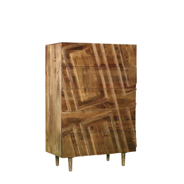 وحدة ادراج خشب سانتول - بني