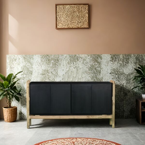 طاولة تلفزيون خشب  باستال - بني واسود