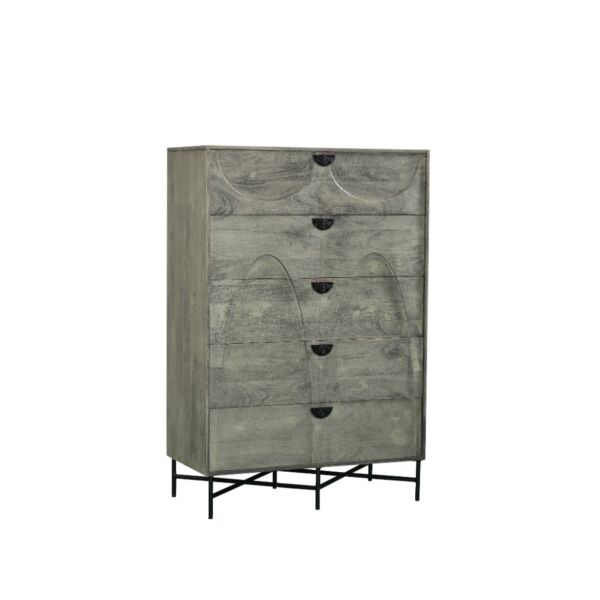 وحدة ادراج خشب دانهل - رمادي واسود