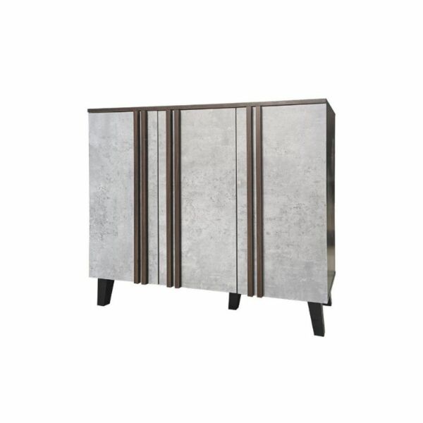 خزانة احذية ب 3 ابواب روشين 100 سم - بني ورمادي