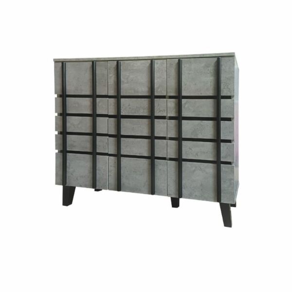 خزانة احذية 3 ابواب رومو 100 سم - رمادي