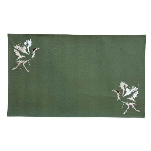 قاعدة صحون مطرزة اريا - اخضر ومتعدد الالوان