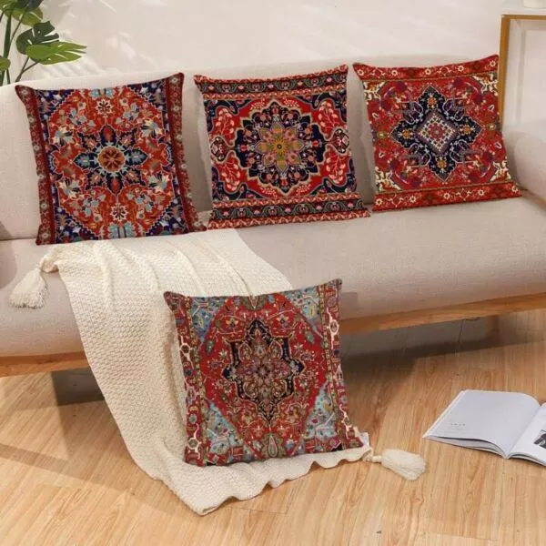 طقم غطاء وسادة ديكور رمضاني بدون حشوة - احمر واسود