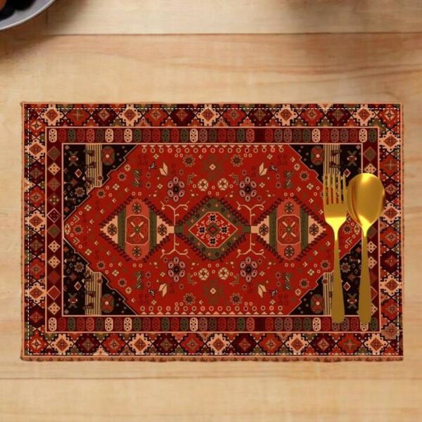 طقم قاعدة اطباق رمضان 4 قطع - احمر ومتعدد الالوان