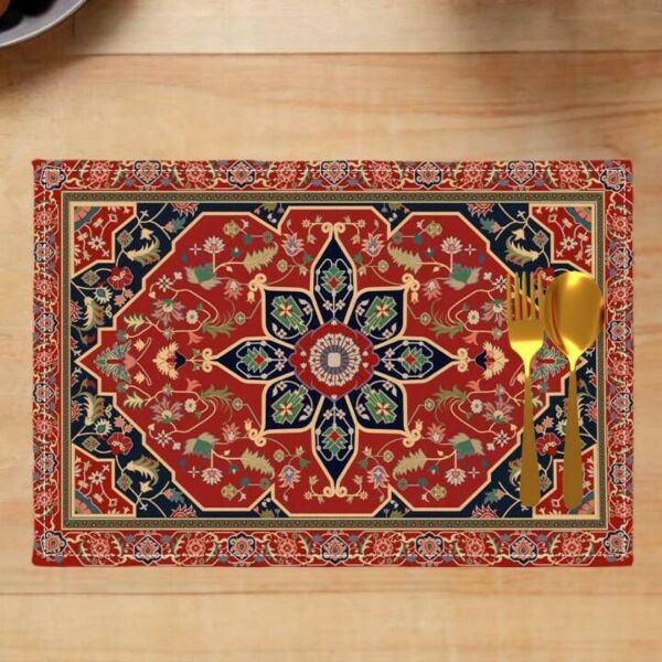 طقم قاعدة اطباق رمضان 4 قطع بوب - احمر ومتعدد الالوان