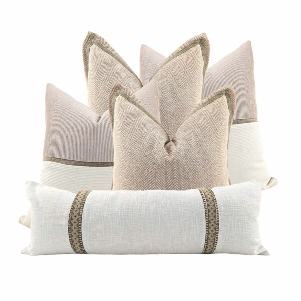 طقم غطاء وسادة ديكور بدون حشوة ماسيمو 5 قطع