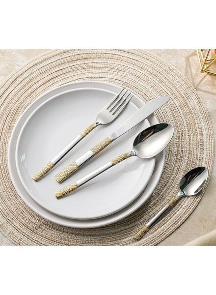 طقم أدوات مائدة ميلانو - فضي وذهبي