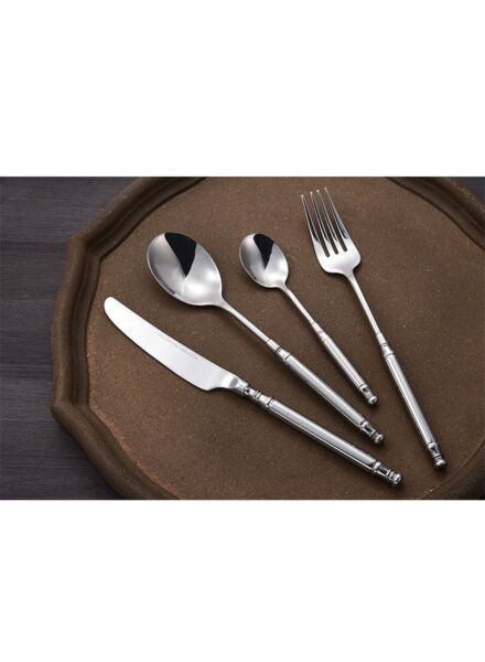 طقم أدوات مائدة 16 قطعة خدمة لـ 4 أشخاص - فضي