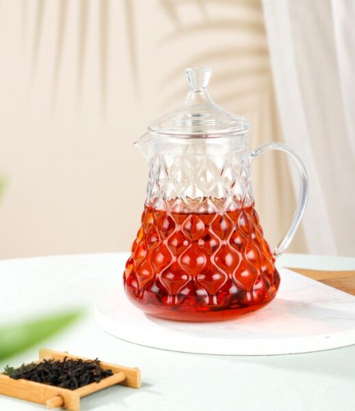 براد شاي زجاج مقاوم للحرارة  750  مل شفاف