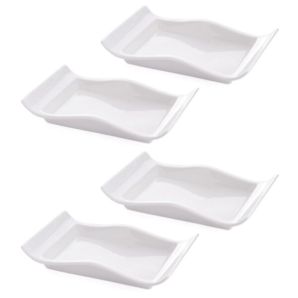 صحون تقديم 4 قطع - ابيض