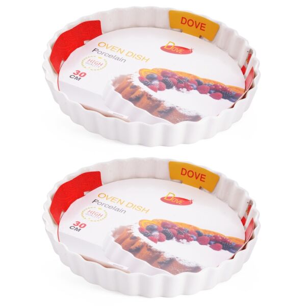 طبق أطباق فرن 2 قطعة - ابيض