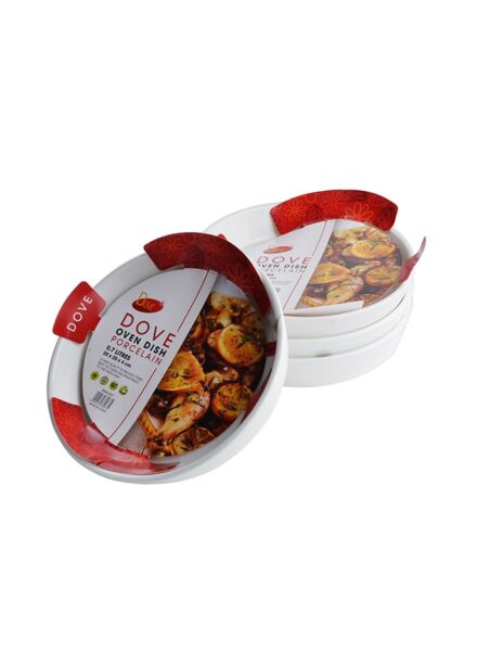 طقم أطباق فرن بورسلين 4 قطع - أبيض