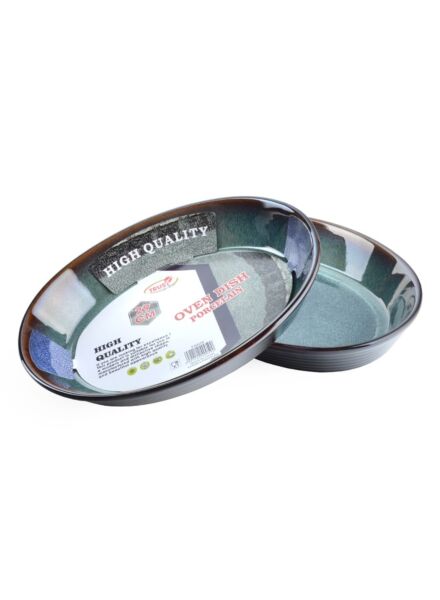 طبق خبز بورسلين بيضاوي قطعتين مقاس 29 سم - أخضر غامق