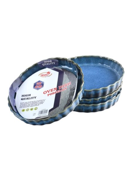 طقم أطباق فرن بورسلين 4 قطع مقاس 20 سم - أزرق