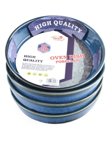 طقم أطباق فرن بورسلين 4 قطع مقاس 20 سم زويا - أزرق