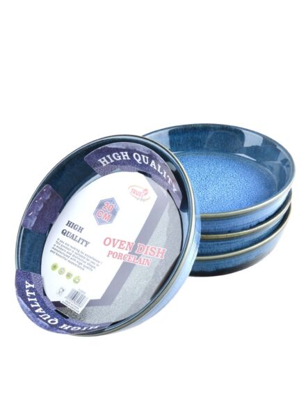 طقم أطباق فرن بورسلين 4 قطع مقاس 20 سم زويا - أزرق