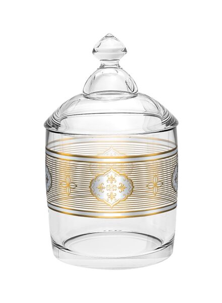 وعاء حلوى فاخر زجاجي شاولا - شفاف وذهبي