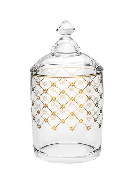 وعاء حلوى فاخر زجاجي سابو - شفاف وذهبي