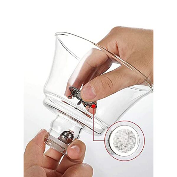 طقم مصفاة شاي مغناطيسية مع هيكل وبراد زجاج 4 قطع من ترست برو مقبض - أسود