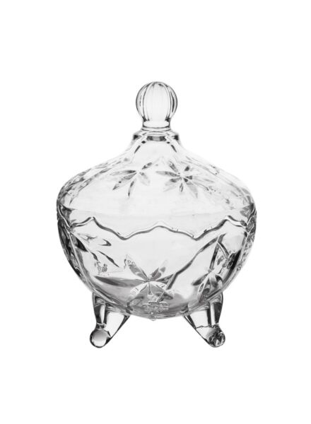 وعاء حلوى زجاجي فاخر مع غطاء ريناي - شفاف